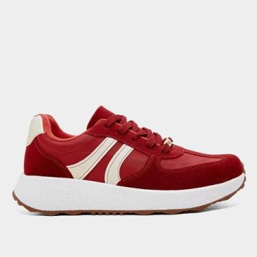Imagem de Tênis Vizzano Casual Feminino, Vermelho, Off white, 37