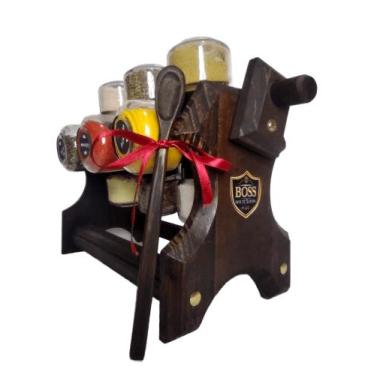 Imagem de Porta Temperos Giratório 12 Potes e Colher para Condimentos - Boss Art