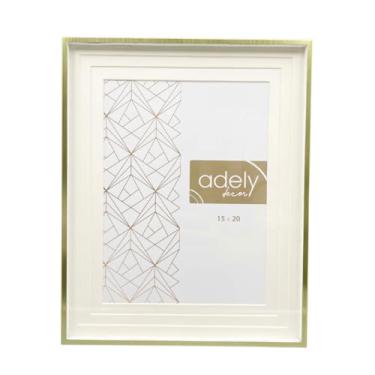 Imagem de D46 - PORTA RETRATO VIDRO 15X20CM PASPATUR BORDA DOURADA