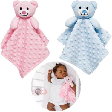 Imagem de Naninha Paninho Ursinho Soninho Bebê Algodão Doce Buba, Azul, Algodão 