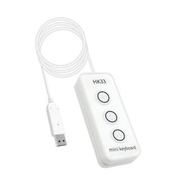 Imagem de Jectse Teclado USB Personalizável, Teclado Programável de Atalho Macro de 3 Teclas Com Funções de Gravação e Multimídia, para Usuários Industriais e Com Deficiência Visual Em (HK33UW Branco)