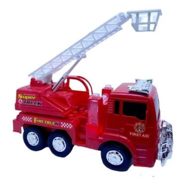 Imagem de Caminhão Bombeiro Brinquedo Luz Som Bate Volta vai com pilha - Fire Tr