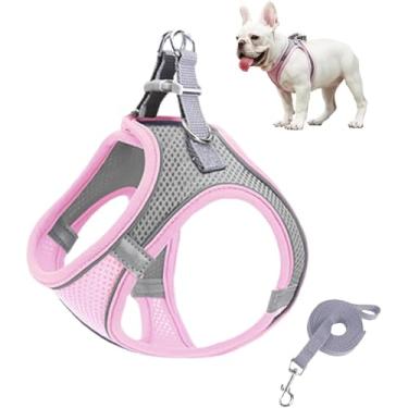 Imagem de Peitoral para cães pequenos, respirável, refletivo, de malha, ajustável, para cães e gatos