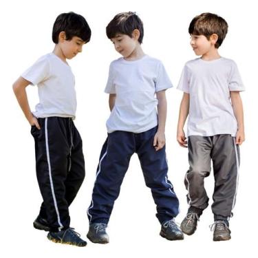 Imagem de 3 Calças Tactel Jogger Punho Agasalho Escolar Estiloso 018 - FR, 1 pre