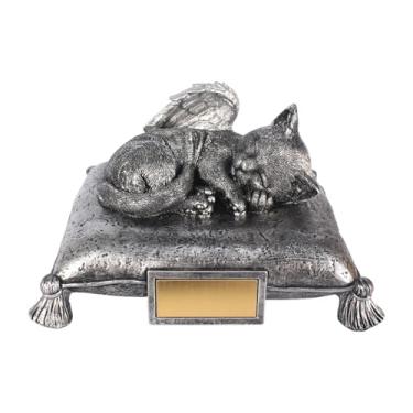 Imagem de IEUDNS Gato dormindo em travesseiro, urna funerária para cremação, organizador de lembranças, urnas memoráveis ​​para cinzas de animais de estimação, urna