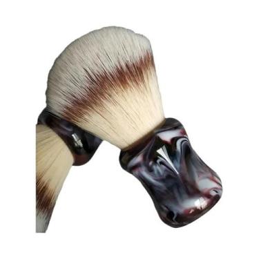 Imagem de Pincel De Barbear Masculino De Cerdas Sintéticas Macias Com Cabo De Re