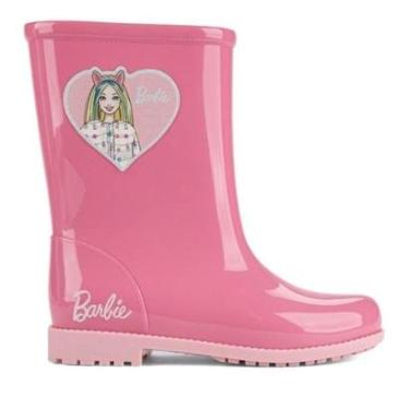 Imagem de Galocha Infantil Feminina Rosa Grendene Kids Barbie com Polaina-Feminino