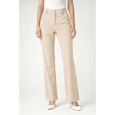 Imagem de Calça Reta Alma Feminina Cintura Alta Sofisticada