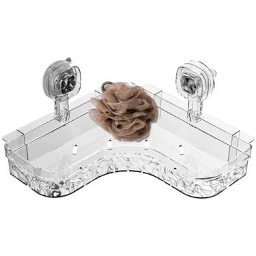Imagem de Organizador de chuveiro de canto, Rack de chuveiro de canto - Organizador de chuveiro com ventosa para banheiro prateleira conner - Prateleira de canto de chuveiro sem perfuração Organizador de banhei
