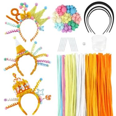 Imagem de TOAOB 330 peças de limpadores de cachimbo kit de clipes de argola limpadores de cachimbo série laranja hastes de chenille suprimentos de artesanato com pompons e instruções para arte, artesanato faça