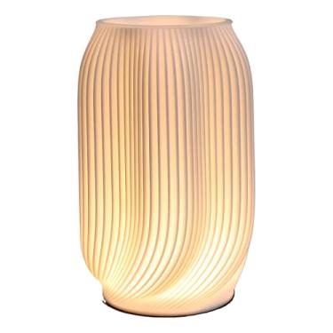 Imagem de Luminária Abajur LED em Formato de Vaso, 3 Tipos de Luz, 19x9.5cm, Plástico, USB, Decoração