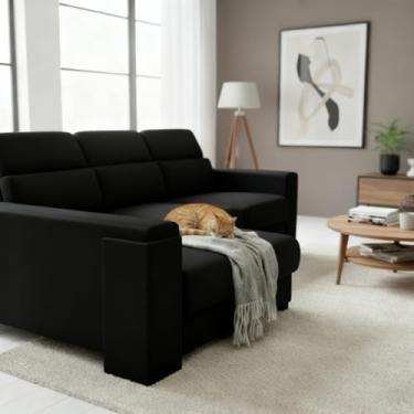 Imagem de Arranhador para Gatos Protetor de Sofá, MDF Reforçado com Carpete, 55x22x22 cm, Montado, Moderno (Grafite)