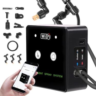 Imagem de de Nebulização Temporizada Terrário Floresta Tropical Wifi para Répteis Kit Sprayer Umidificação Inteligente Nebulizador Automático Bico Rotativo 360 com Conexão Controle Remoto via Aplicativo Celular