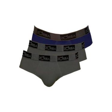 Imagem de Kit com 3 Cuecas Slip Zorba 716 Colorido, Azul marinho, G