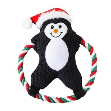 Imagem de SIWOTED Squeaky Plush Dog Toys Cartoon Bonito Interativo Aliviar Ansiedade Limpeza de Dentes Brinquedos de Pelúcia para Animais de Estimação Cães Gatos (Preta)