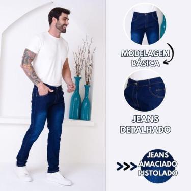 Imagem de Calça Tradicional Básica Masculina Com Jeans Pistolado Amaciado - Ss J
