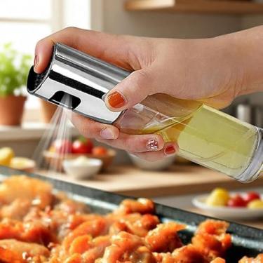 Imagem de Pulverizador de óleo para cozinhar, vidro de 100 ml com controle de porção, à prova de vazamento e resistente a entupimentos, utensílio de cozinha para fritadeira a ar, salada, churrasco, dieta