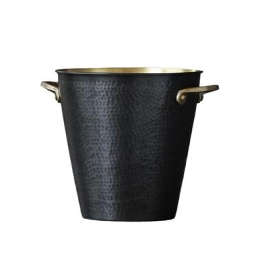 Imagem de Balde de gelo leve de latão de luxo com alça para armário de barril de vinho para casa Ornamentos para armário de vinho cerveja champanhe balde (pequeno)