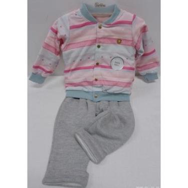 Imagem de Conjunto Bebê Menina Paraiso C/ Jaqueta Dupla Inverno 14652-Feminino