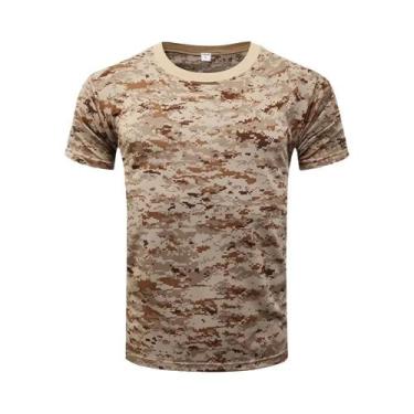 Imagem de Camiseta Masculina Camuflada 3D De Gola Redonda Manga Curta Casual De 