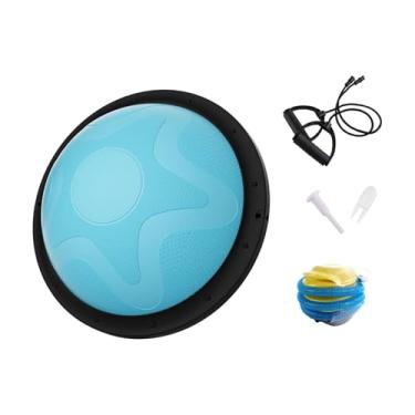 Imagem de MotiveTech Bola de Equilíbrio Meia Bola de 46cm Multifuncional com Bomba Equipamento de Treino Corporal Completo para Pilates e Exercícios em Casa, Azul