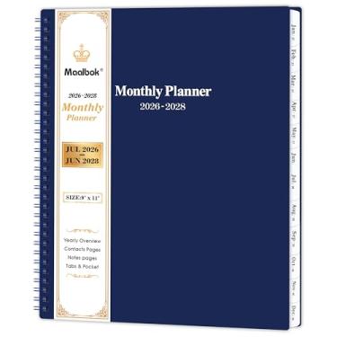 Imagem de Agenda mensal 2023-2024 - Calendário mensal 2023-2024 com bolso nos dois lados, janeiro de 2023-dezembro de 2024, 22,86 x 28 cm, agenda mensal de dois anos, capa de cartão, organizador perfeito