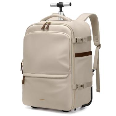 Imagem de GOLF SUPAGS 32 l Mochila com rodas, mochila viagem cabine avião, mochila para portátil de 17 polegadas com rodas oculáveis, para viagens curtas, universidade, trabalho diário, Damasco, 17", Sacos de