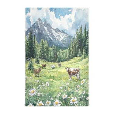 Imagem de xigua Conjunto de 1 panos de prato de cozinha Meadow with Wildflowers, macios e altamente absorventes de secagem rápida para limpeza de pratos e limpeza manual, 71 x 45 cm