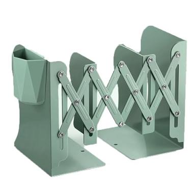 Imagem de Escritório Suporte de livros ajustável com porta-canetas para mesa, prateleira fixa Organizador de mesa