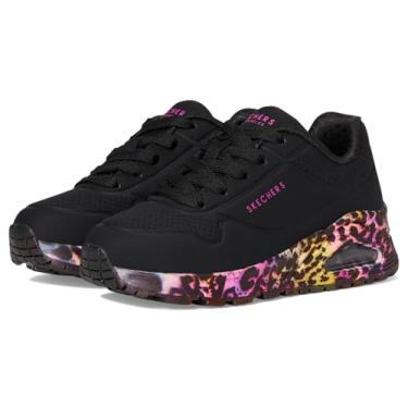 Imagem de Skechers Tênis feminino Uno Gen1-Viva Leopard 310308l (criança pequena), Preto/Multi, 2 Little Kid