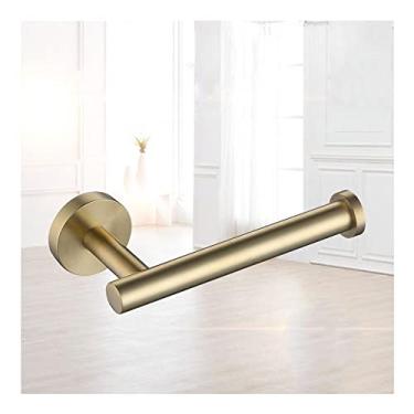 Imagem de Acessório de papel para rolo de cozinha, aço inoxidável, acessórios de toalha de tecido, suporte de parede, suporte de papel higiênico, organizador de prateleira de banheiro (cor: Níquel) (ouro