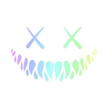 Imagem de Adesivo Refletivo De Moto E Carro Com Rosto De Demônio Sorridente Para