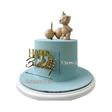 Imagem de Topos De Bolo Em Acrílico Dourado E Prateado Para Festa De Aniversário