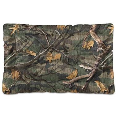 Imagem de Woods Camuflagem Cama para Cães e Gatos – Macia, Lavável, Antiderrapante, Confortável Tapete de Canil para Cachorros Pequenos a Grandes Interiores, 61 x 91 cm