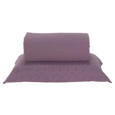 Imagem de Cobre Leito Solteiro Milão Dupla Face Micropercal 200 Fios 2 Peças - Rose Cassis