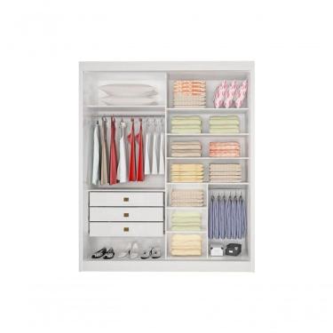 Imagem de Guarda Roupa Solteiro 2 Portas 3 Gavetas Santorini-branco Móveis D'doro