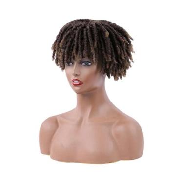 Imagem de Peruca Sintética Trançada Preta Com Tranças Estilo Dirty Braids, Cober