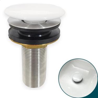 Imagem de Valvula Click  Ceramica Branca Ralo Para Cuba Pia Banheiro 30mm Válvul