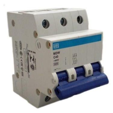 Imagem de Disjuntor Tripolar 10a,16a,25a,32a,40a,63a Weg Curva C, 40A