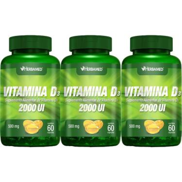 Imagem de Kit 3X Vitamina D3 2000UI - 60 Cápsulas - Herbamed-Masculino