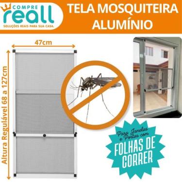 Imagem de Tela Mosquiteira em Alumínio Altura Regulável de 68 a 127cm e Largura 
