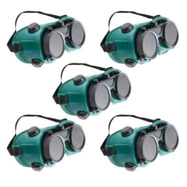 Imagem de Oculos De Solda Protecao Kit 5 Uni EPI Máscara Articulavel Equipamento Profissiona Dupla Lentel Soldador Com Filtro