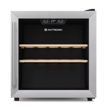 Imagem de ADEGA ELETTROMEC 14 GARRAFAS PORTA DE VIDRO E INOX 48CM ABERTURA DIREITA 127V CV-1FS-14-XV-1ATA