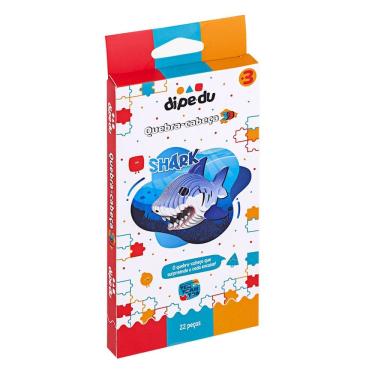 Imagem de Quebra Cabeça 3D Shark Tubarão Dipe Du 3+ Anos 22 Peças