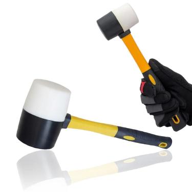 Imagem de Martelo De Borracha Assentar Piso Azulejo Ergonomico Marreta Obra Construcao Ceramica Porcelato Manutencao Reparo