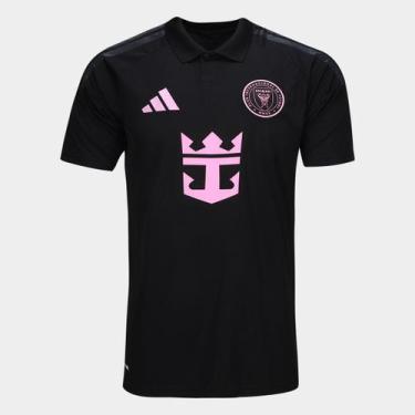 Imagem de Camisa Inter Miami Away 26/27 Torcedor Adidas Masculina, Preto, Rosa, 