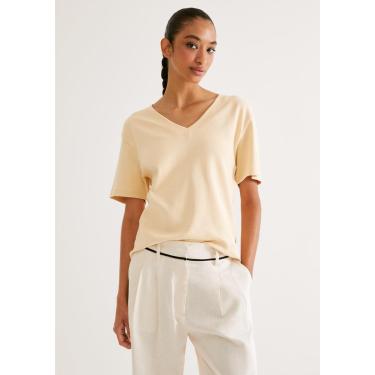 Imagem de Camiseta Feminina Oversized Decote V Em Malha Interlock-Feminino