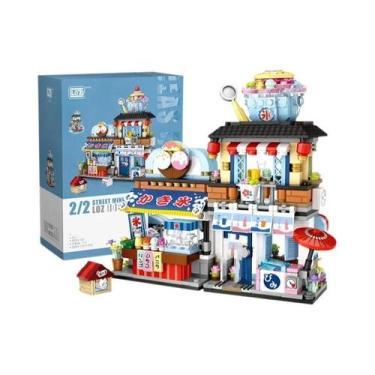 Imagem de Blocos De Montar LOZ: Loja De Takoyaki E Sorveteria Com Tema De Rua - 