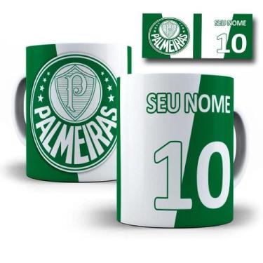 Imagem de Caneca Xícara Palmeiras Porcelana Personalizada Com Seu Nome Desenho:P