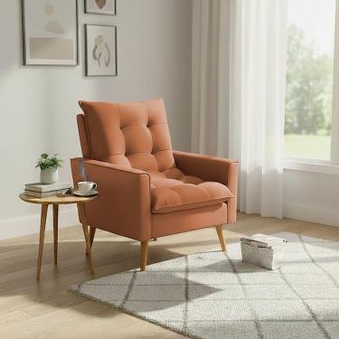 Imagem de Poltrona Sala De Estar 92cm Design Vibrante E Estilo Que Ilumina Sua Sala Laranja Ester